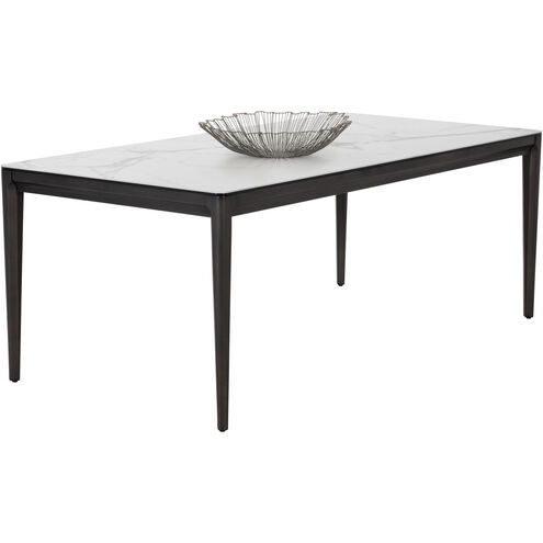 Queens 78.75 X 39.25 inch White / Smoke Grey Dining Table